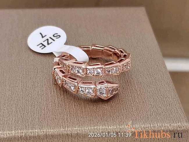 Bvlgari Serpenti Viper two-coil ring in 18-karat rose gold - 1