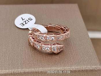 Bvlgari Serpenti Viper two-coil ring in 18-karat rose gold