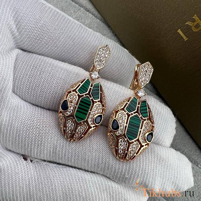 Bvlgari Serpenti drop earrings in 18k rose gold  - 1