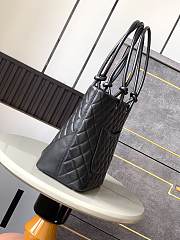 Chanel Cambon line Tote Bag Black 24X20X8cm - 5