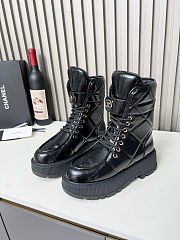 Chanel platform quilted leather combat boots - 1