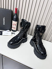 Chanel platform quilted leather combat boots - 2