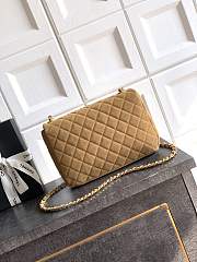 Chanel Mini Flap Bag in dark beige suede calfskin with gold-tone metal hardware 14x20x6 cm - 6