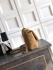 Chanel Mini Flap Bag in dark beige suede calfskin with gold-tone metal hardware 14x20x6 cm - 5
