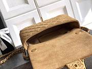 Chanel Mini Flap Bag in dark beige suede calfskin with gold-tone metal hardware 14x20x6 cm - 2
