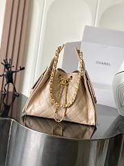 Chanel 25 Small Hobo Handbag in light beige 30*26*14cm. - 1