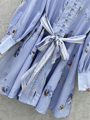 Zimmermann Hypnotic floral-print linen mini dress blue color  - 4