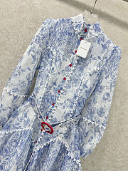 Zimmermann Floral Mini Dress, Mock Neck, Puff Sleeves, Belted Waist  - 5