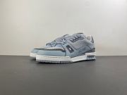 Louis Vuitton LV trainer, greyish-jade color - 1