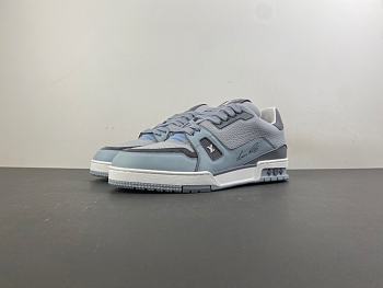 Louis Vuitton LV trainer, greyish-jade color