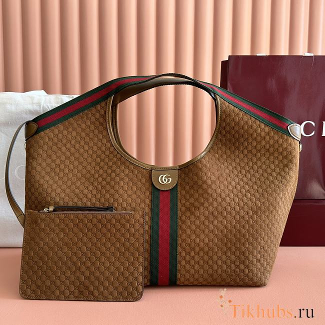 Gucci Giglio large tote bag in GG suede in brown color 60x47x16 cm - 1