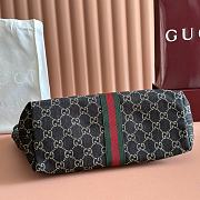 Gucci Giglio large tote bag in black GG denim 50x47x14cm  - 2