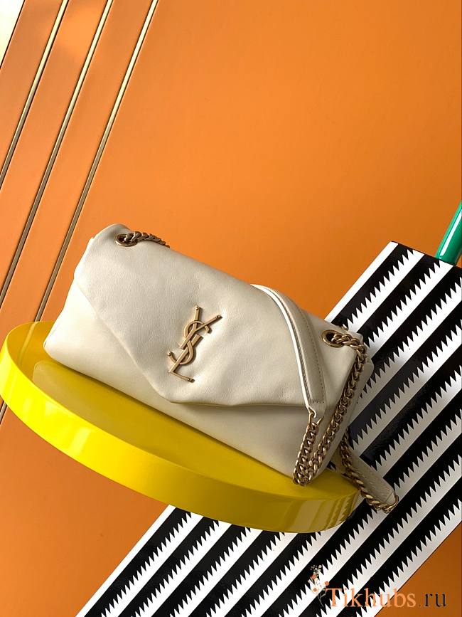 Saint Laurent Calypso shoulder bag in white leather 26×14×7cm. - 1