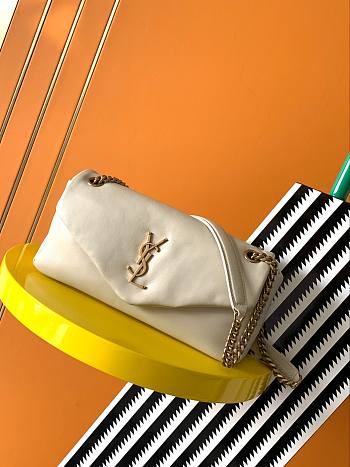 Saint Laurent Calypso shoulder bag in white leather 26×14×7cm.