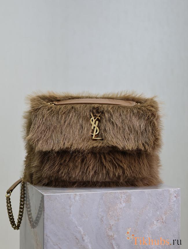 Saint Laurent Niki shoulder bag in brown feathers 28×20×8.5cm - 1