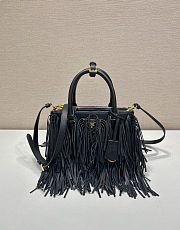Prada Galleria small leather bag with fringe 24.5x18.5x11cm - 1
