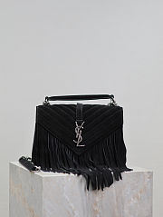 Saint Laurent Suede Fringe College Shoulder Bag 24x17x6cm - 1