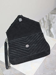 Saint Laurent Suede Fringe College Shoulder Bag 24x17x6cm - 6
