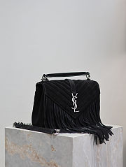 Saint Laurent Suede Fringe College Shoulder Bag 24x17x6cm - 5