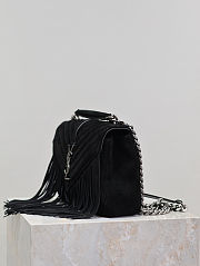 Saint Laurent Suede Fringe College Shoulder Bag 24x17x6cm - 3
