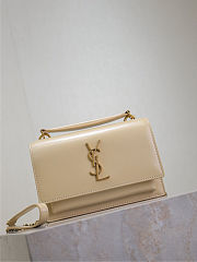 Saint Laurent Sunset Medium shoulder bag in beige smooth calfskin leather 19x14x5.5cm - 1