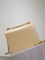 Saint Laurent Sunset Medium shoulder bag in beige smooth calfskin leather 19x14x5.5cm - 6