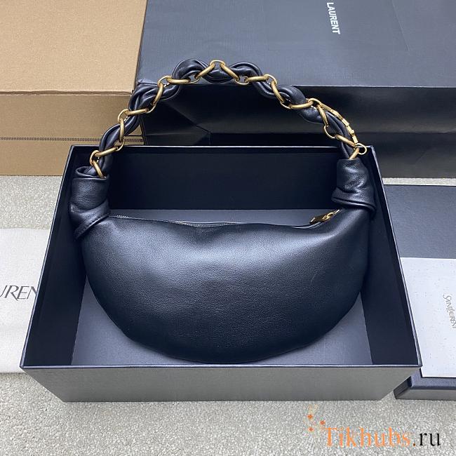 Saint Laurent Amalia hobo bag in black lambskin 19x13x10cm - 1