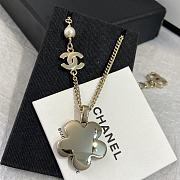  Chanel Blue Camellia Enamel Crystal Necklace - 4