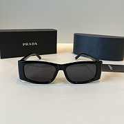 Prada PR B03S rectangular sunglasses in black acetate with grey tinted lenses - 6