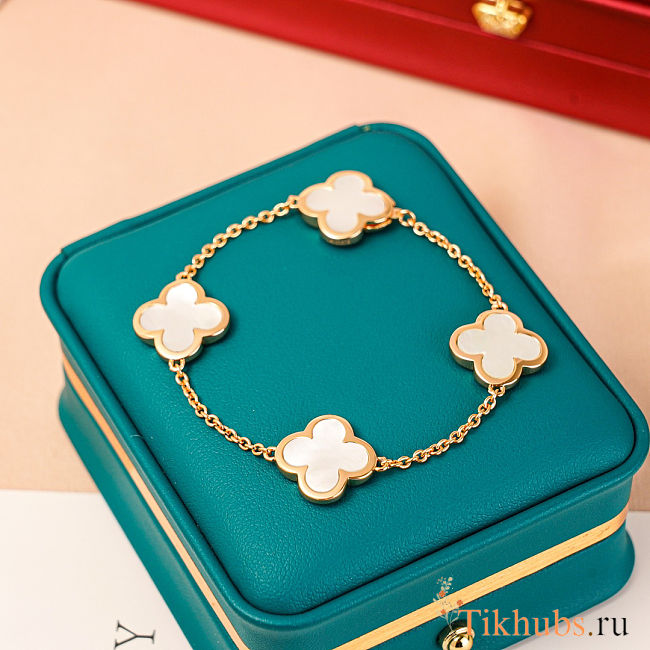 Van Cleef & Arpels 18K yellow gold mother-of-pearl 4-motif Pure Alhambra bracelet - 1