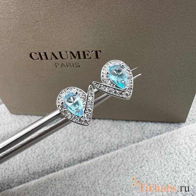 Chaumet pear-shaped earrings with blue gemstones - 1