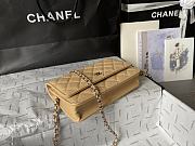  Chanel Classic Quilted Wallet on Chain in beige caviar leather 19x12.5x3cm - 5