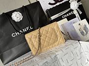  Chanel Classic Quilted Wallet on Chain in beige caviar leather 19x12.5x3cm - 4