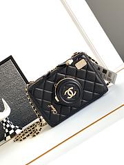 Chanel Coco Click Camera Bag in black lambskin leather with light gold hardware 11.5×16×6cm - 1