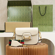 Gucci Horsebit 1955 mini shoulder bag in white leather 20.6*14.4*5.1cm - 1