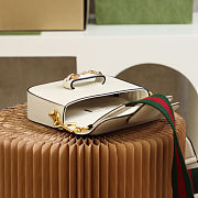 Gucci Horsebit 1955 mini shoulder bag in white leather 20.6*14.4*5.1cm - 4