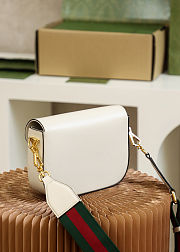 Gucci Horsebit 1955 mini shoulder bag in white leather 20.6*14.4*5.1cm - 2