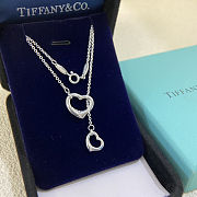 Tiffany & Co. Elsa Peretti Open Heart lariat necklace in sterling silver.  - 4