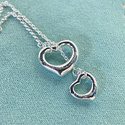 Tiffany & Co. Elsa Peretti Open Heart lariat necklace in sterling silver.  - 2