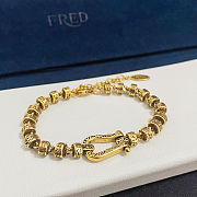 Fred bracelet with gold-plated clasp engraved with a pattern - 6