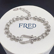 Fred bracelet with silver-plated clasp engraved with a pattern - 1