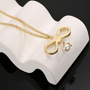 Christian Dior ribbon bow necklace with a gold-plated chain - 5