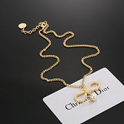Christian Dior ribbon bow necklace with a gold-plated chain - 4