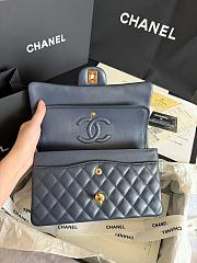 Chanel Classic Flap bag in navy blue lambskin with gold hardware 25 cm - 3