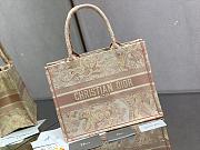 Christian Dior Medium Book Tote in ecru and pink Toile 36 cm - 1
