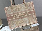 Christian Dior Medium Book Tote in ecru and pink Toile 36 cm - 3