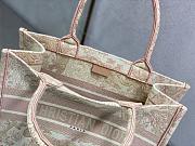 Christian Dior Medium Book Tote in ecru and pink Toile 36 cm - 6