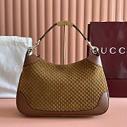 Gucci B medium shoulder bag in brown GG suede bag 40x25x9 cm - 6