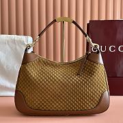 Gucci B medium shoulder bag in brown GG suede bag 40x25x9 cm - 1