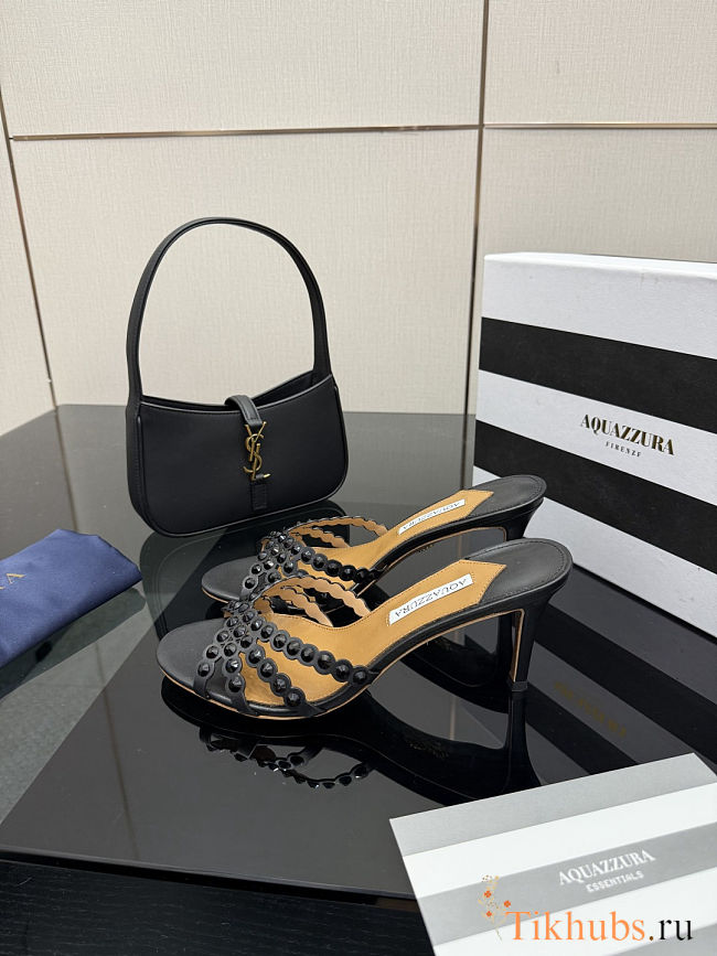 Aquazzura Tequila sandals in black heel 7.5 cm - 1